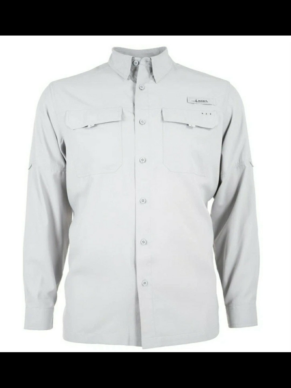 New Men's Gray 4XL Habit Fishing/Outdoor Button-Down Shirt